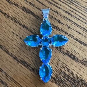 Blue Topaz cross pendant